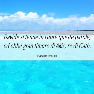 Picture 06 - 1 Samuele 21:12 RIV - Davide si tenne in cuore queste parole, ed ebbe - Bible Verse Picture