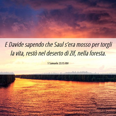 Picture 06 - 1 Samuele 23:15 RIV - E Davide sapendo che Saul s’era mosso per - Bible Verse Picture