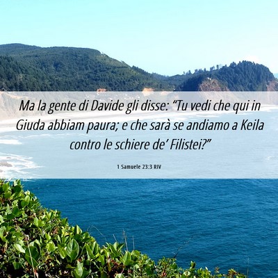 Picture 06 - 1 Samuele 23:3 RIV - Ma la gente di Davide gli disse: “Tu vedi che - Bible Verse Picture