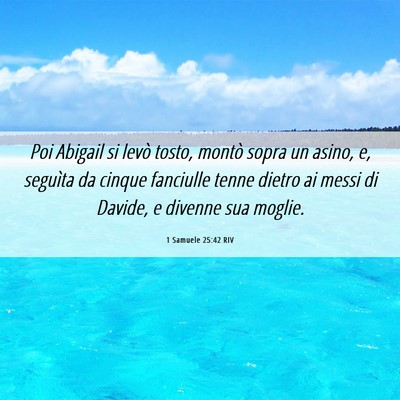 Picture 06 - 1 Samuele 25:42 RIV - Poi Abigail si levò tosto, montò sopra un - Bible Verse Picture