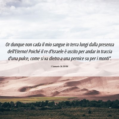 Picture 06 - 1 Samuele 26:20 RIV - Or dunque non cada il mio sangue in terra lungi - Bible Verse Picture