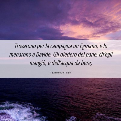 Picture 06 - 1 Samuele 30:11 RIV - Trovarono per la campagna un Egiziano, e lo - Bible Verse Picture