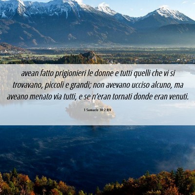 Picture 06 - 1 Samuele 30:2 RIV - avean fatto prigionieri le donne e tutti quelli - Bible Verse Picture