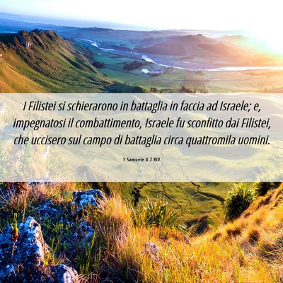 Picture 06 - 1 Samuele 4:2 RIV - I Filistei si schierarono in battaglia in faccia - Bible Verse Picture