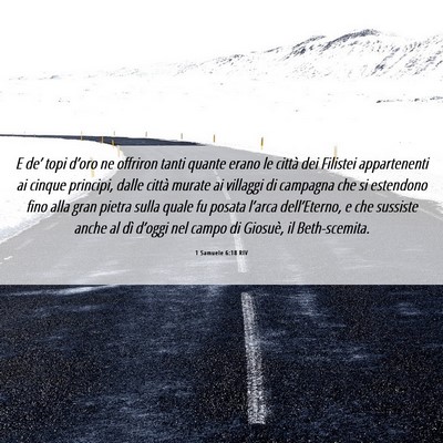 Picture 06 - 1 Samuele 6:18 RIV - E de’ topi d’oro ne offriron tanti quante - Bible Verse Picture