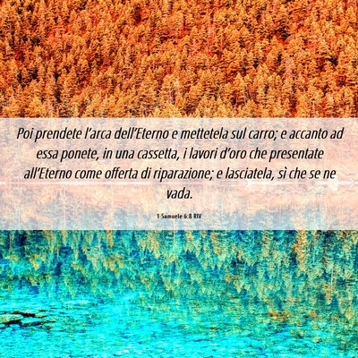 Picture 06 - 1 Samuele 6:8 RIV - Poi prendete l’arca dell’Eterno e mettetela - Bible Verse Picture