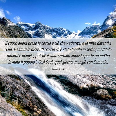 Picture 06 - 1 Samuele 9:24 RIV - Il cuoco allora prese la coscia e ciò che - Bible Verse Picture