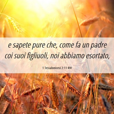 Picture 06 - 1 Tessalonicesi 2:11 RIV - e sapete pure che, come fa un padre coi suoi - Bible Verse Picture