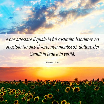 Picture 06 - 1 Timoteo 2:7 RIV - e per attestare il quale io fui costituito - Bible Verse Picture