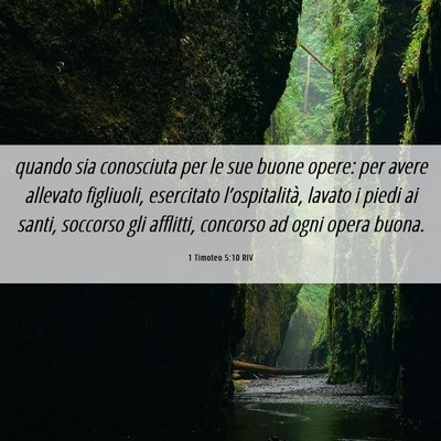 Picture 06 - 1 Timoteo 5:10 RIV - quando sia conosciuta per le sue buone opere: per - Bible Verse Picture