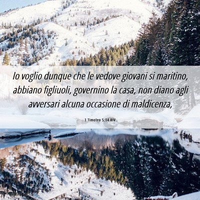 Picture 06 - 1 Timoteo 5:14 RIV - Io voglio dunque che le vedove giovani si - Bible Verse Picture