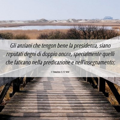 Picture 06 - 1 Timoteo 5:17 RIV - Gli anziani che tengon bene la presidenza, siano - Bible Verse Picture