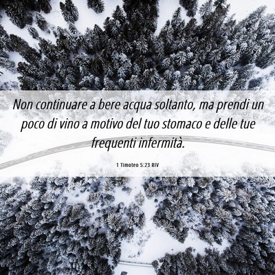 Picture 06 - 1 Timoteo 5:23 RIV - Non continuare a bere acqua soltanto, ma prendi - Bible Verse Picture