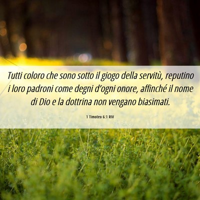 Picture 06 - 1 Timoteo 6:1 RIV - Tutti coloro che sono sotto il giogo della - Bible Verse Picture