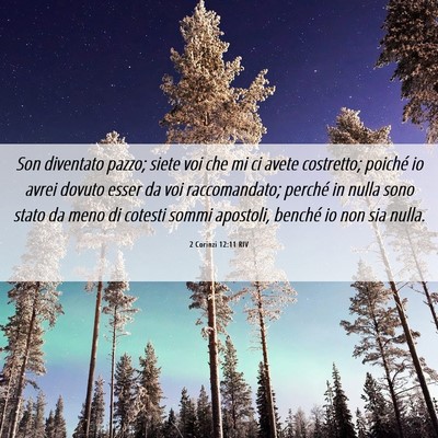 Picture 06 - 2 Corinzi 12:11 RIV - Son diventato pazzo; siete voi che mi ci avete - Bible Verse Picture