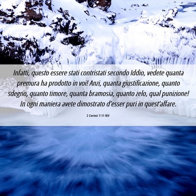 Picture 06 - 2 Corinzi 7:11 RIV - Infatti, questo essere stati contristati secondo - Bible Verse Picture