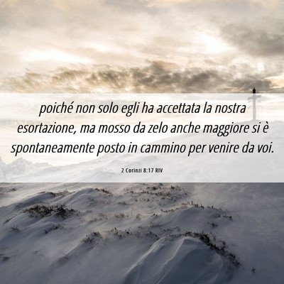Picture 06 - 2 Corinzi 8:17 RIV - poiché non solo egli ha accettata la nostra - Bible Verse Picture