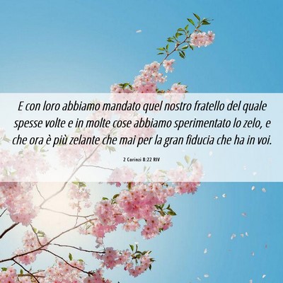 Picture 06 - 2 Corinzi 8:22 RIV - E con loro abbiamo mandato quel nostro fratello - Bible Verse Picture