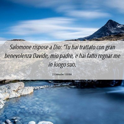 Picture 06 - 2 Cronache 1:8 RIV - Salomone rispose a Dio: “Tu hai trattato con - Bible Verse Picture