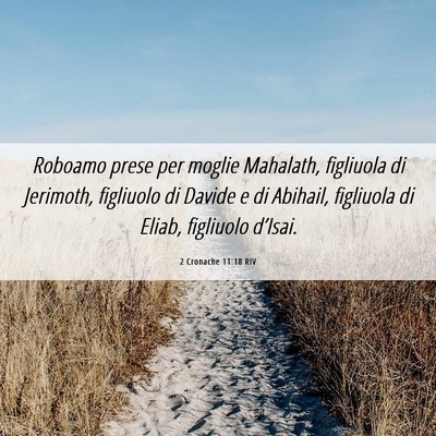 Picture 06 - 2 Cronache 11:18 RIV - Roboamo prese per moglie Mahalath, figliuola di - Bible Verse Picture