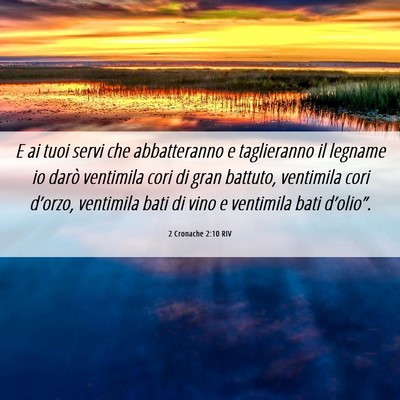 Picture 06 - 2 Cronache 2:10 RIV - E ai tuoi servi che abbatteranno e taglieranno il - Bible Verse Picture