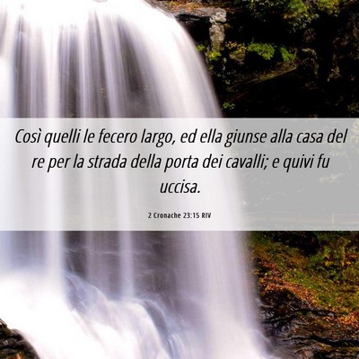 Picture 06 - 2 Cronache 23:15 RIV - Così quelli le fecero largo, ed ella giunse alla - Bible Verse Picture
