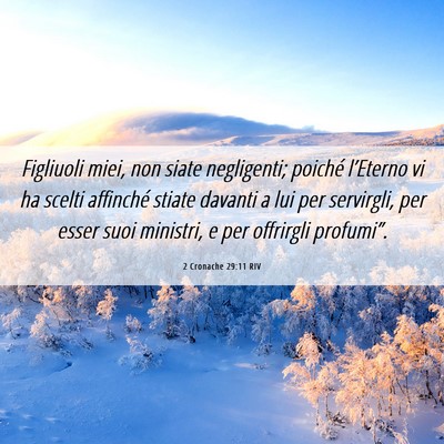 Picture 06 - 2 Cronache 29:11 RIV - Figliuoli miei, non siate negligenti; poiché - Bible Verse Picture