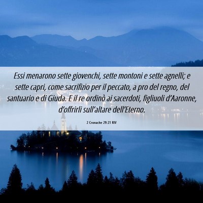 Picture 06 - 2 Cronache 29:21 RIV - Essi menarono sette giovenchi, sette montoni e - Bible Verse Picture