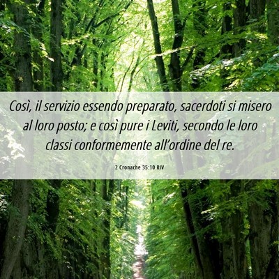 Picture 06 - 2 Cronache 35:10 RIV - Così, il servizio essendo preparato, sacerdoti - Bible Verse Picture