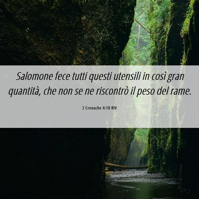 Picture 06 - 2 Cronache 4:18 RIV - Salomone fece tutti questi utensili in così gran - Bible Verse Picture