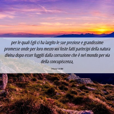 Picture 06 - 2 Pietro 1:4 RIV - per le quali Egli ci ha largito le sue preziose e - Bible Verse Picture