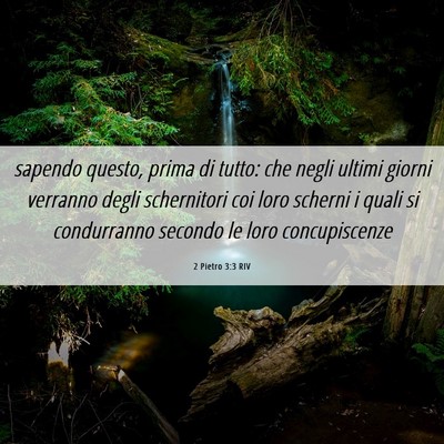 Picture 06 - 2 Pietro 3:3 RIV - sapendo questo, prima di tutto: che negli ultimi - Bible Verse Picture