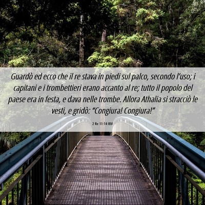Picture 06 - 2 Re 11:14 RIV - Guardò ed ecco che il re stava in piedi sul - Bible Verse Picture
