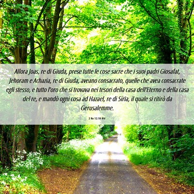 Picture 06 - 2 Re 12:18 RIV - Allora Joas, re di Giuda, prese tutte le cose - Bible Verse Picture