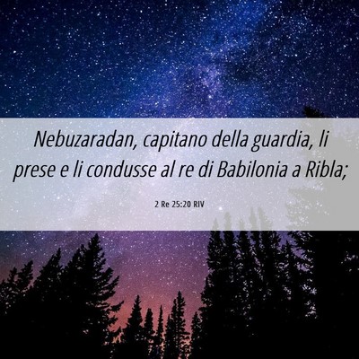 Picture 06 - 2 Re 25:20 RIV - Nebuzaradan, capitano della guardia, li prese e - Bible Verse Picture