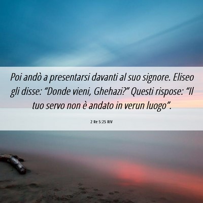 Picture 06 - 2 Re 5:25 RIV - Poi andò a presentarsi davanti al suo signore. - Bible Verse Picture