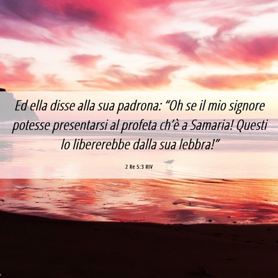 Picture 06 - 2 Re 5:3 RIV - Ed ella disse alla sua padrona: “Oh se il mio - Bible Verse Picture