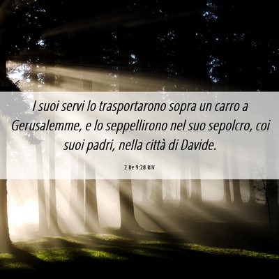 Picture 06 - 2 Re 9:28 RIV - I suoi servi lo trasportarono sopra un carro a - Bible Verse Picture