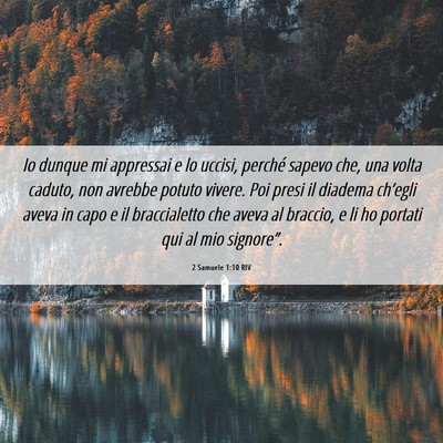 Picture 06 - 2 Samuele 1:10 RIV - Io dunque mi appressai e lo uccisi, perché - Bible Verse Picture