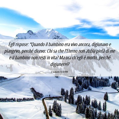 Picture 06 - 2 Samuele 12:22 RIV - Egli rispose: “Quando il bambino era vivo - Bible Verse Picture