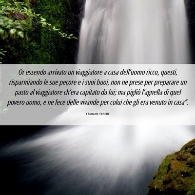 Picture 06 - 2 Samuele 12:4 RIV - Or essendo arrivato un viaggiatore a casa - Bible Verse Picture