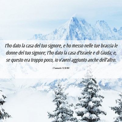 Picture 06 - 2 Samuele 12:8 RIV - t’ho dato la casa del tuo signore, e ho messo - Bible Verse Picture
