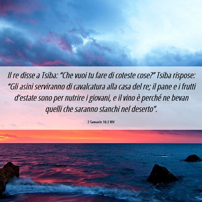 Picture 06 - 2 Samuele 16:2 RIV - Il re disse a Tsiba: “Che vuoi tu fare di - Bible Verse Picture