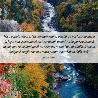 Picture 06 - 2 Samuele 18:3 RIV - Ma il popolo rispose: “Tu non devi venire; - Bible Verse Picture
