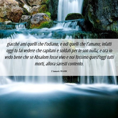 Picture 06 - 2 Samuele 19:6 RIV - giacché ami quelli che t’odiano, e odi quelli - Bible Verse Picture