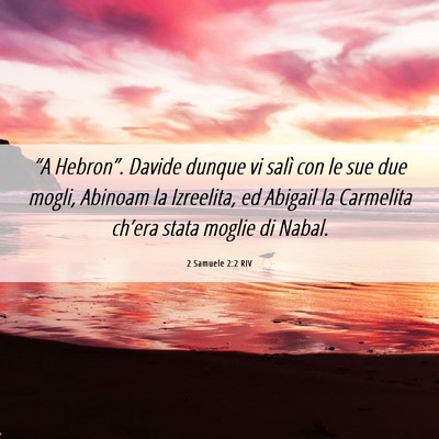 Picture 06 - 2 Samuele 2:2 RIV - “A Hebron”. Davide dunque vi salì con le sue - Bible Verse Picture
