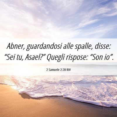 Picture 06 - 2 Samuele 2:20 RIV - Abner, guardandosi alle spalle, disse: “Sei tu, - Bible Verse Picture