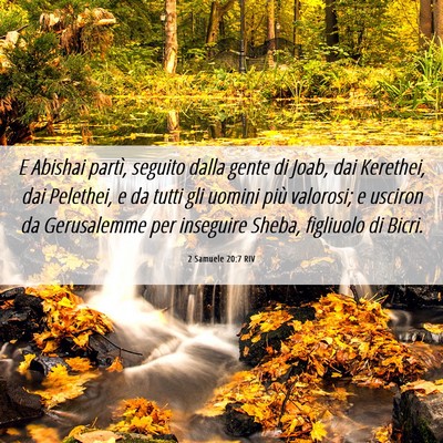 Picture 06 - 2 Samuele 20:7 RIV - E Abishai partì, seguito dalla gente di Joab, - Bible Verse Picture
