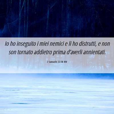 Picture 06 - 2 Samuele 22:38 RIV - Io ho inseguito i miei nemici e li ho distrutti, - Bible Verse Picture