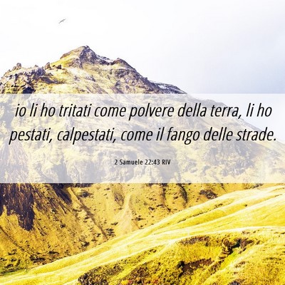 Picture 06 - 2 Samuele 22:43 RIV - io li ho tritati come polvere della terra, li ho - Bible Verse Picture